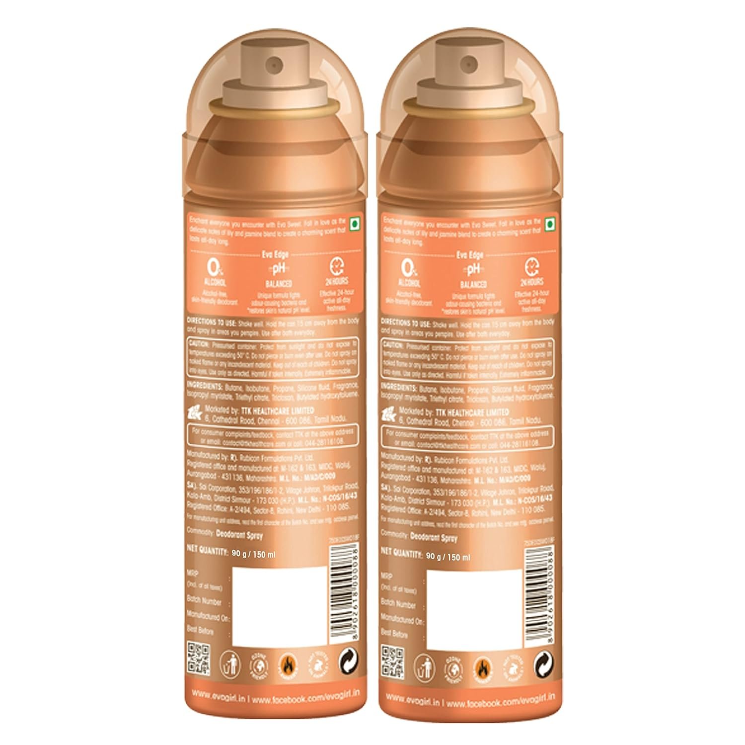 Eva Sweet Deodorant Spray Pack of 2