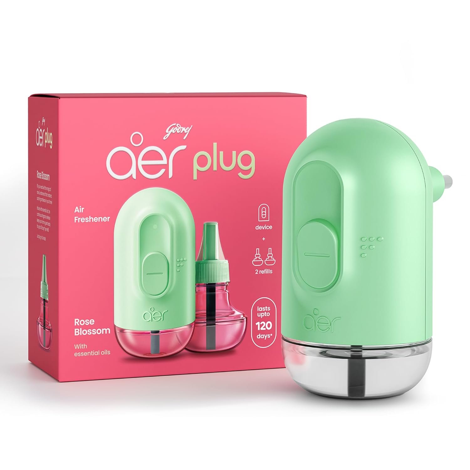 Godrej aer Plug Air Freshener Kit Rose Blossom