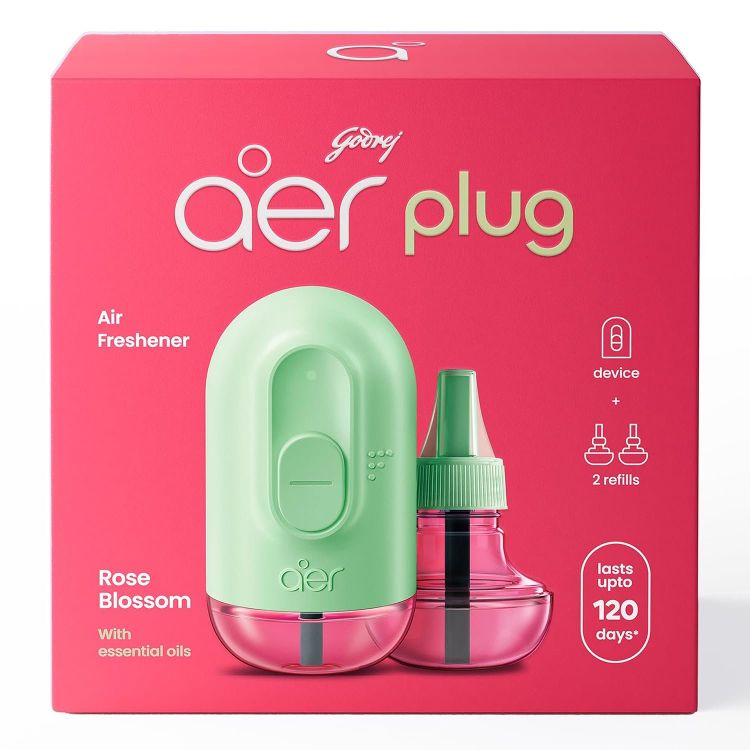 Godrej aer Plug Air Freshener Kit Rose Blossom - Image 2