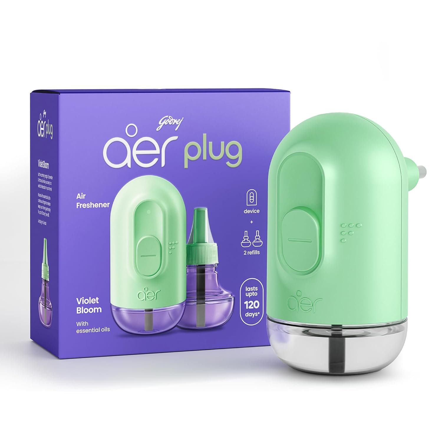 Godrej aer Plug Air Freshener Kit Violet Bloom