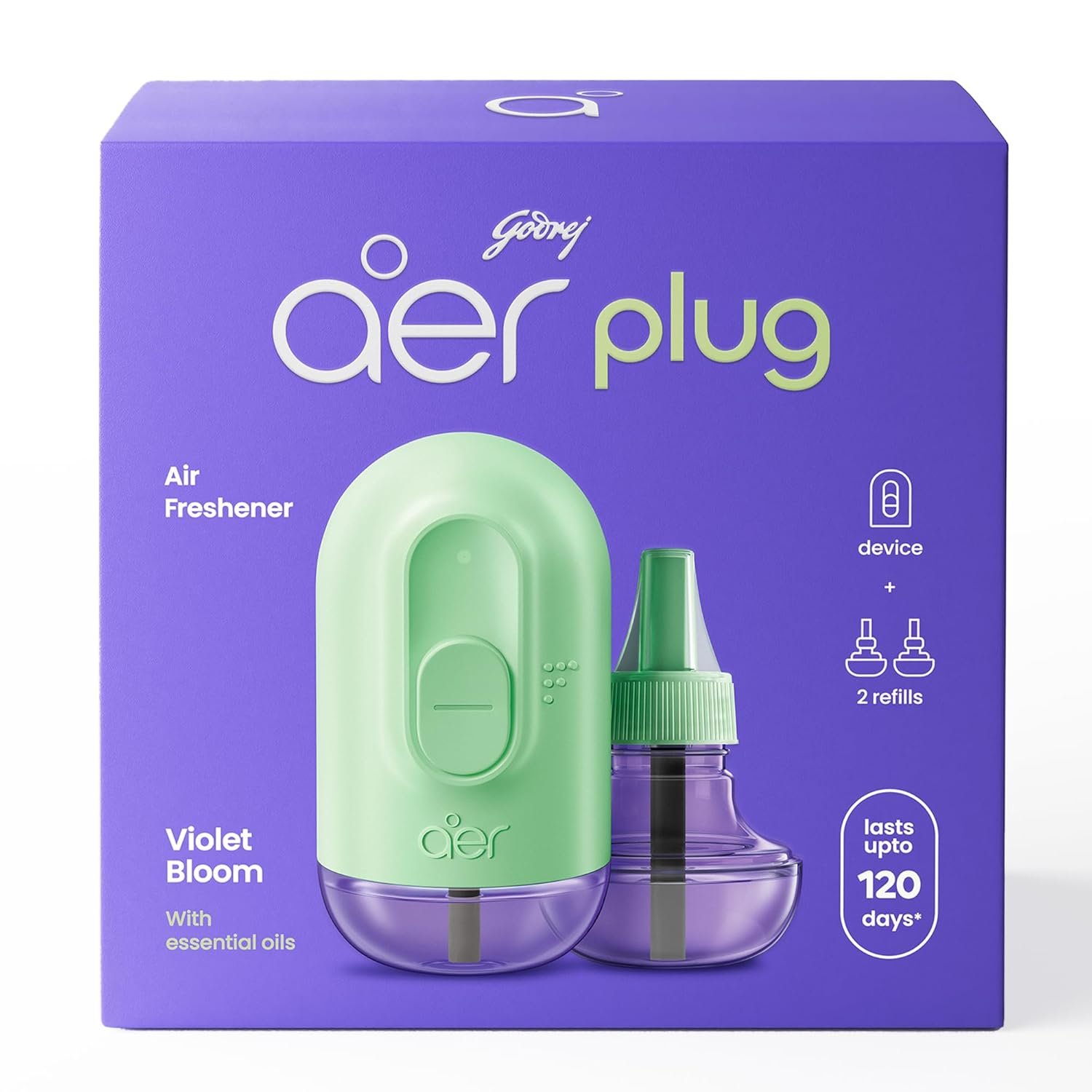 Godrej aer Plug Air Freshener Kit Violet Bloom - Image 2