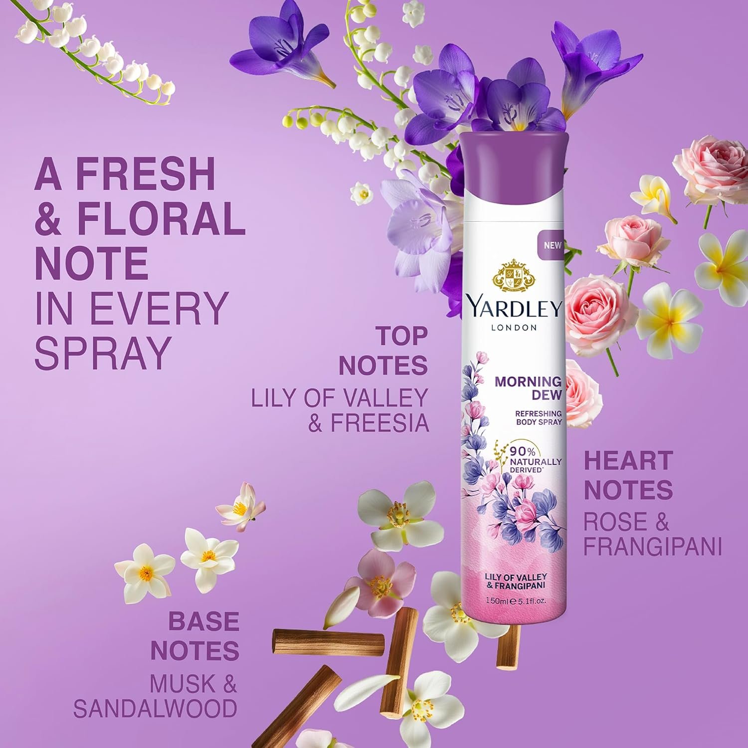 Yardley London Morning Dew Deodorant Body Spray for Women